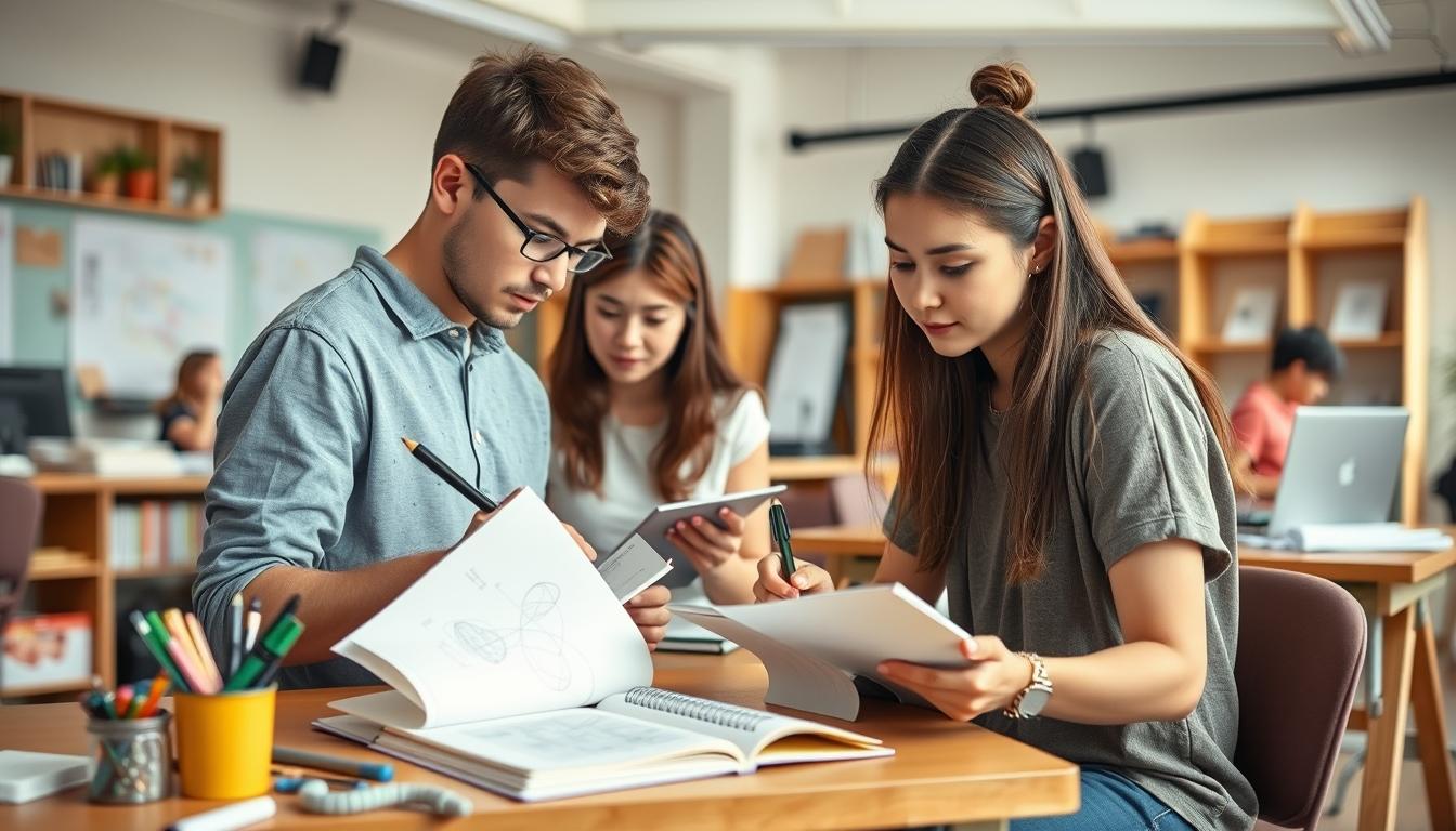 Student preparing for exams with study materials